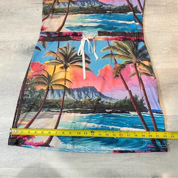 Beach Pullover Summer Dress with Drawstring Tie Up and Adjustable Straps Size M - Picture 5 of 17